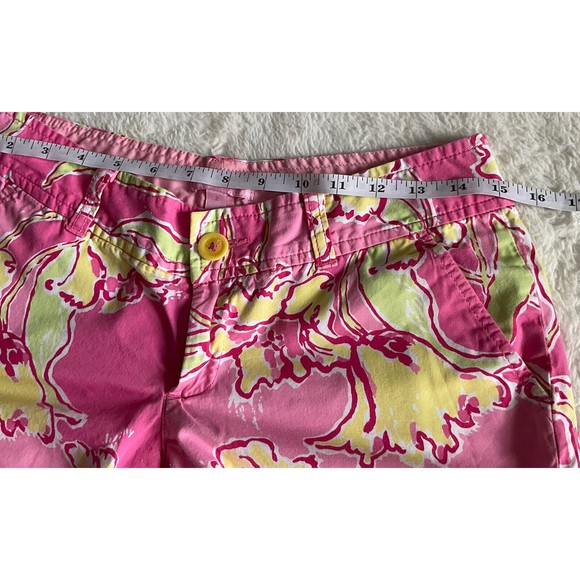 Lilly Pulitzer Womens Callie Pink Day Lilly Scalloped Hem Shorts Size 2 - Picture 7 of 9